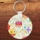 Porte-clés emoji anniversaire heureux (Recto)