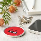 Porte-clés Émoji de la face rouge en colère (Côté)