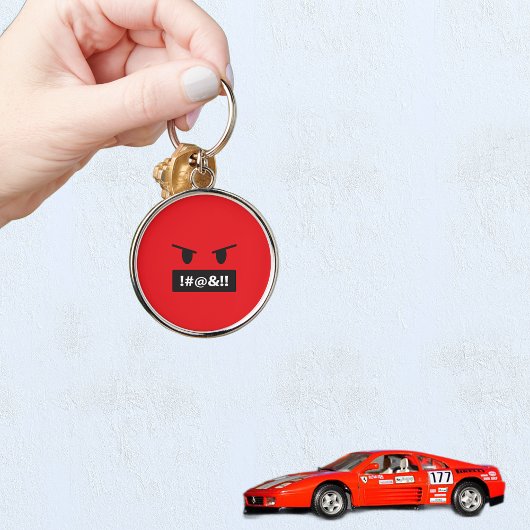 Porte-clés Émoji de la face rouge en colère