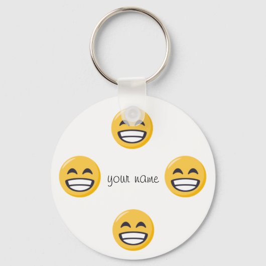 Porte-clés Emoji Face et '' Votre nom ici " (Recto)