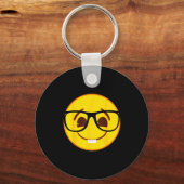 Porte-clés Emoji Nerd Gles Yellow Smile Face (Recto)