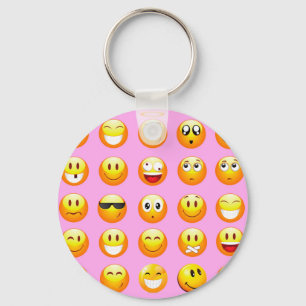 Porte-clés émoji rose pastel