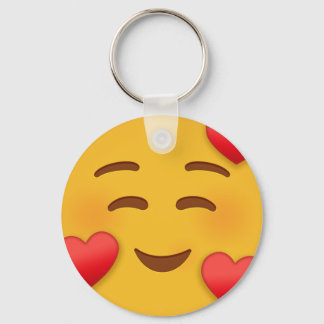Porte-clés Emoji Souriez Avec Coeurs