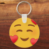 Porte-clés Emoji Souriez Avec Coeurs (Recto)