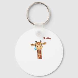 Porte-clés emoji triste visage de girafe en larmes