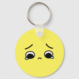Porte-clés Émoji Visage Triste Sentiment Déprimé Jaune