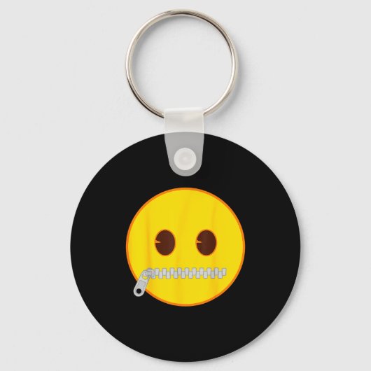 Porte-clés Emoji Zip Zipper Mouth Yellow Smile Face (Recto)
