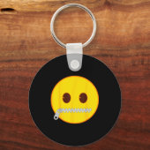 Porte-clés Emoji Zip Zipper Mouth Yellow Smile Face (Recto)