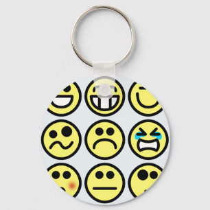 Porte-clés emoticon happy face