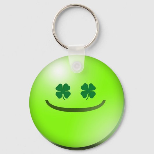 Porte-clés Emoticon irlandais Jour de la Saint Patrick Grin P (Recto)