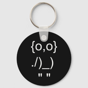 Porte-clés Emoticon Owl ASCII Texte Art