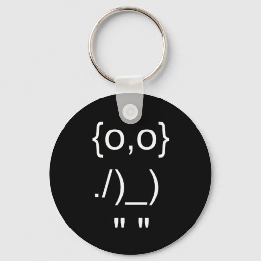 Porte-clés Emoticon Owl ASCII Texte Art (Recto)