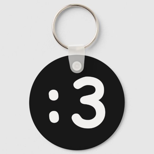 Porte-clés Emoticon visage chat : 3 Porte - clés (Recto)
