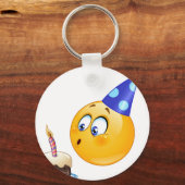 Porte-clés émoticône anniversaire (Recto)