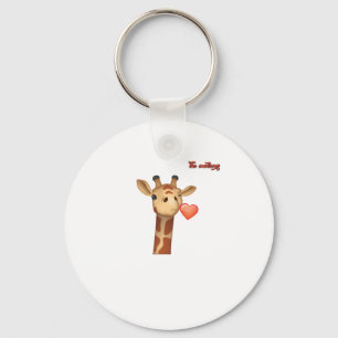 Porte-clés émoticône éjaculation coeur embrasser visage giraf