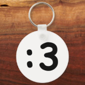 Porte-clés Émoticône face chat : 3 (Recto)