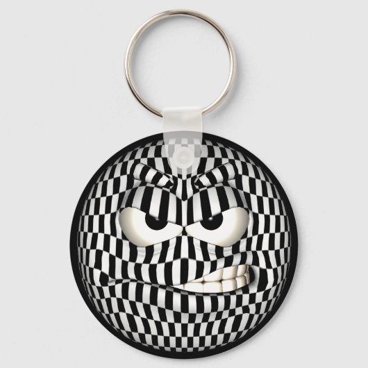 Porte-clés Émoticône face en colère (Recto)