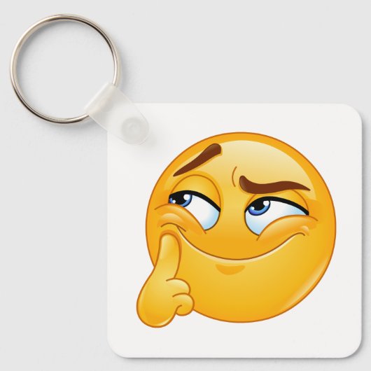 Porte-clés Émoticône Pensée Mignonne Visage Moqueu (Recto)