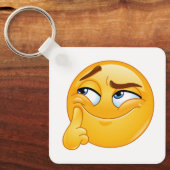 Porte-clés Émoticône Pensée Mignonne Visage Moqueu (Recto)