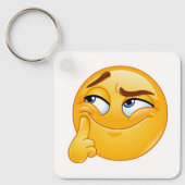 Porte-clés Émoticône Pensée Mignonne Visage Moqueu (Recto)