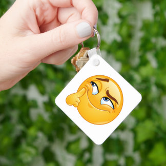 Porte-clés Émoticône Pensée Mignonne Visage Moqueu