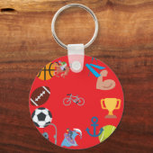 Porte-clés émoticône sportive (Recto)