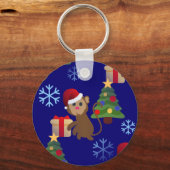 Porte-clés Émotion de singe de père Noël (Recto)