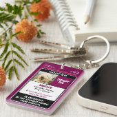 Porte-clés Emotional Support Animal ID Therapy Photo Custom (Devant droit)