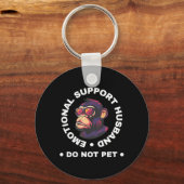 Porte-clés Emotional Support Husband Do Not Pet Monkey Funny (Recto)