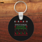 Porte-clés Emotional Suprt Coworker Funny Ugly Christmas Swea (Recto)