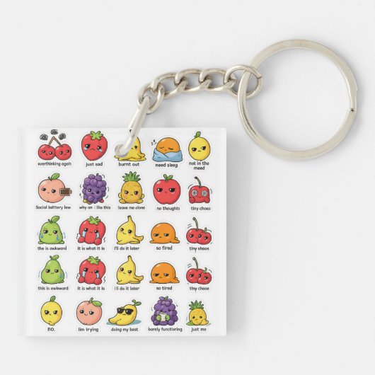 Porte-clés Emotionally Red Cherry Acrylic Keychains (Dos)