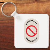 Porte-clés "Émotionnellement indisponible" (Recto)