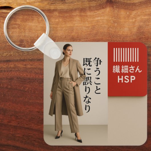 Porte-clés Empathy Keychain HSP Delicate Soul Barcode Design (Recto)