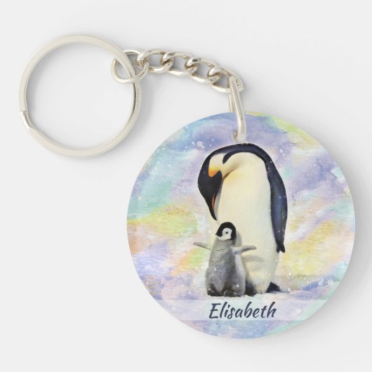 Porte-clés Empereur Penguin avec Porte - clé de poussins (Devant)
