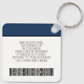 Porte-clés Employé Personnalisé - Photo, Code Barre, Logo, No (Dos)