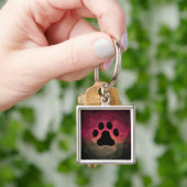 Porte-clés Empreinte animale, patte animal, conception géomét (main)