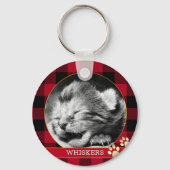 Porte-clés Empreinte de chat, Plaque de bison rouge, photo de (Recto)