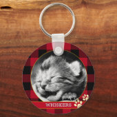 Porte-clés Empreinte de chat, Plaque de bison rouge, photo de (Verso)