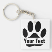 Porte-clés Empreinte De Fragment De Chien Avec Texte Personna (Devant)