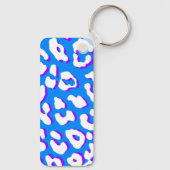 Porte-clés Empreinte de léopard blanc bleu pourpre (Verso)