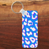Porte-clés Empreinte de léopard blanc bleu pourpre (Recto)
