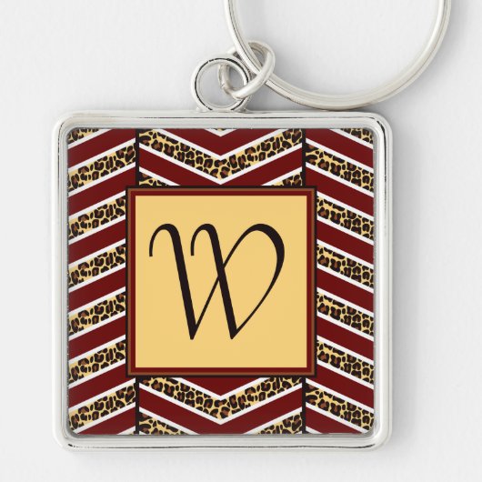Porte-clés Empreinte de léopard Chevron Porte - clé (Devant)