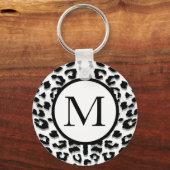 Porte-clés Empreinte de léopard de neige avec monogramme pers (Recto)