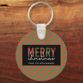 Porte-clés Empreinte de léopard de Noël moderne Red Green Str (Recto)