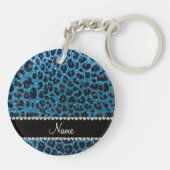 Porte-clés Empreinte de léopard de parties scintillant bleu c (Dos)
