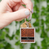 Porte-clés Empreinte de léopard de parties scintillant orange (main)