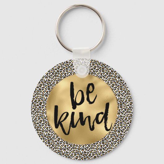 Porte-clés Empreinte de léopard d'or Be Kind Citation inspira (Recto)