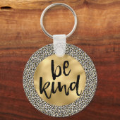 Porte-clés Empreinte de léopard d'or Be Kind Citation inspira (Recto)
