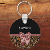 Porte-clés Empreinte de léopard élégant élégant Brown Bow et  (Recto)