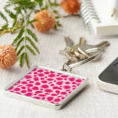 Porte-clés Empreinte de léopard - Fuchsia et rose clair (Côté)